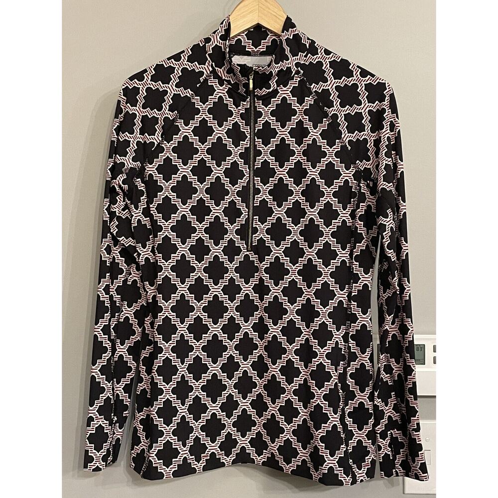Crown & Ivy Top Performance Mock Neck Half Zip Active Pullover Thumbholes Size S